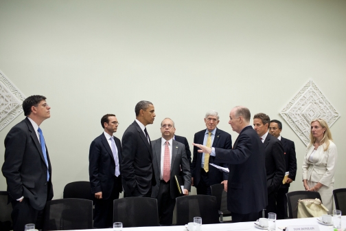 President Barack Obama Is Briefed By Senior Advisors At Los Cabos