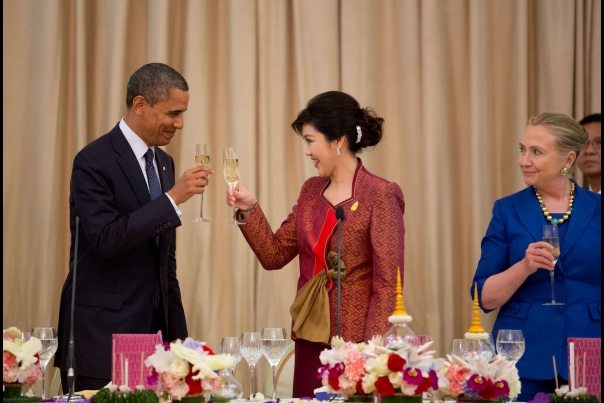 President Obama And Prime Minister Shinawatra Toast