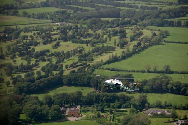 Marine One Flies Over the Irish Countryside