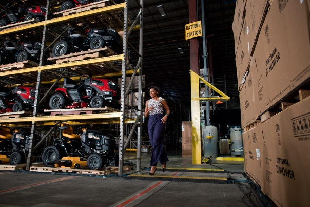 First Lady Michelle Obama is Introduced During a Visit to a Sears Distribution Center
