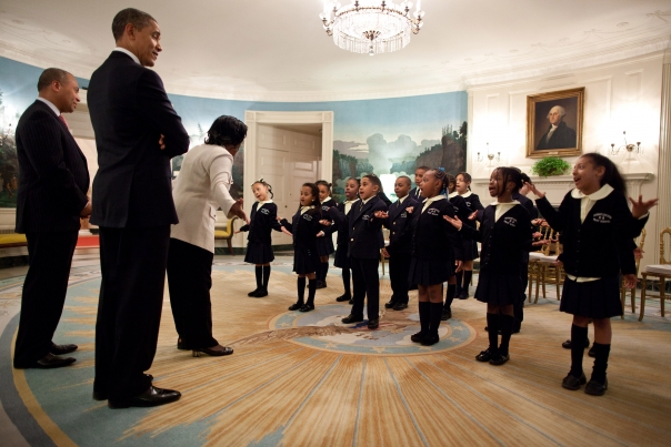 Orchard Gardens Students Meet President