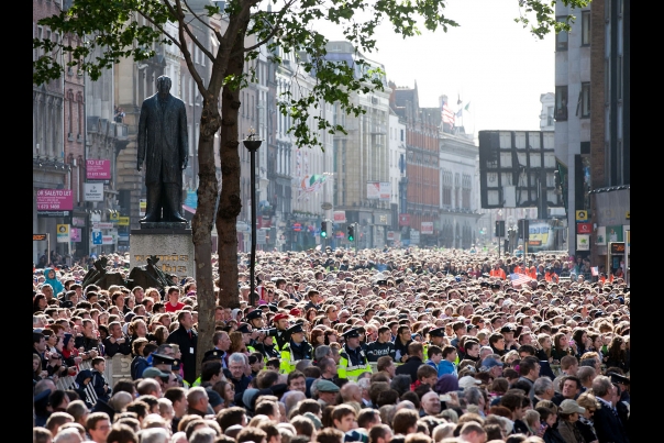 The Crowd Gathered at College Green in Dublin
