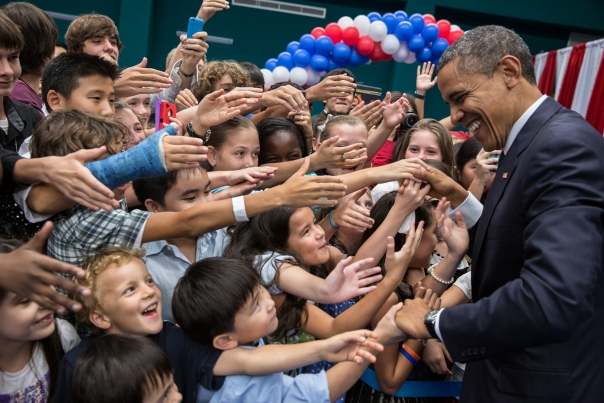 President Obama Greets Children Of Embassy Staff