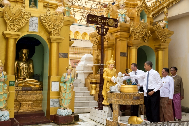 President Obama Pours Water Over Buddha 
