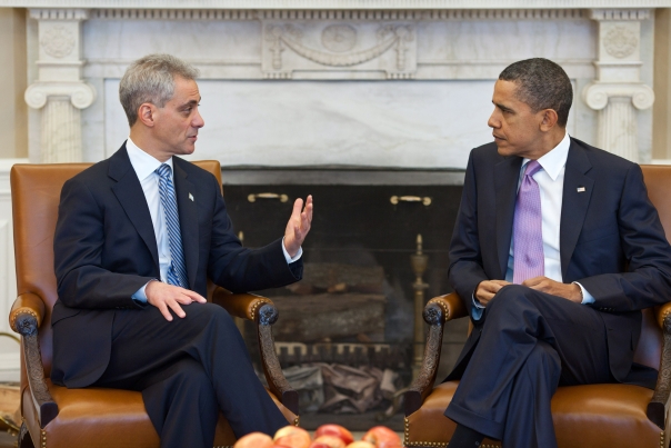 President Barack Obama meets with Chicago Mayor-elect Rahm Emanuel 