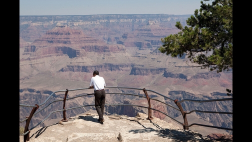 President Barack Obama at the Grand Canyon 