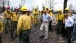 President Obama Views Fire Damage with Firefighters 