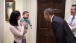 President Obama greets White House Press Secretary Josh Earnest's son