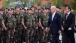 Vice President Joe Biden and Spanish President Zapatero with Troops