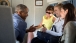 President Obama Talks with Staff Aboard Marine One