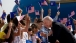 Children Waving American and Kosovo Flags 