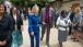 Secretary Clinton Walks With Bishop Taban