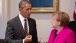President Obama and Chancellor Merkel Talk in the Roosevelt Room