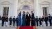 The President and First Lady On The North Portico Steps