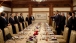 President Obama Gestures at the Working Dinner at the Spring House 