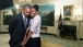 First Lady Michelle Obama snuggles against President Barack Obama
