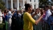 President Barack Obama and First Lady Michelle Obama Greet Guests 