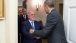 President Obama greets Prime Minister Haider al-Abadi