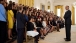 President Barack Obama Talks With Interns