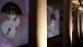 Violins are Projected on the Colonnade Wall