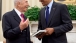 President Obama Talks with President Peres of Israel