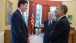 President Obama talks with James Comey and FBI Director Robert Mueller