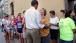 President Obama Talks with People Outside the Old Market Deli 