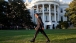 The President Walks the South Lawn