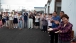 Survivors of the Japanese tsunami applaud Vice President Biden in Natori