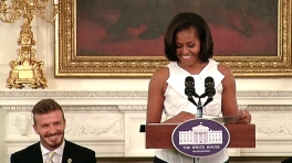 First Lady Michelle Obama Welcomes Kids to a Let’s Move! Event with the LA Galaxy