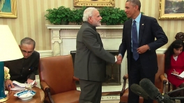 The President Meets with the Prime Minister of India