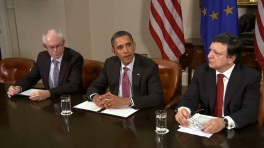 President Obama Speaks on US-EU Summit with Herman Van Rompuy and President José Manuel Barroso