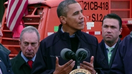 President Obama Tours Storm Damage in New York City
