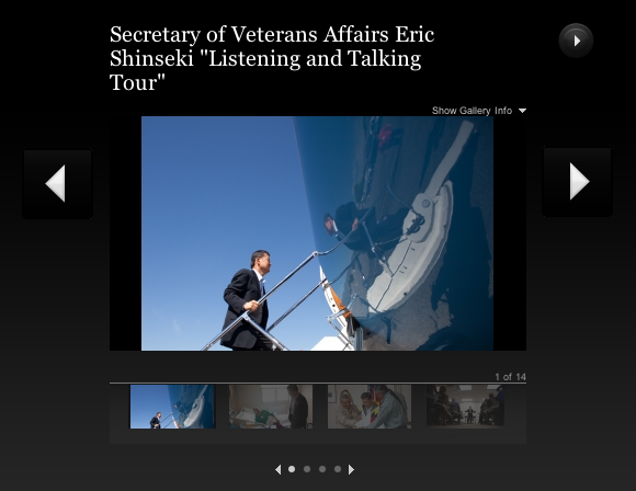 Link to photo gallery, Secretary of Veterans Affairs Eric Shinseki Listening and Talking Tour.