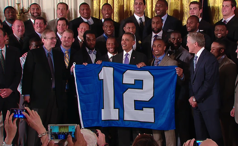 PHOTOS: Seahawks visit White House to celebrate Super Bowl win