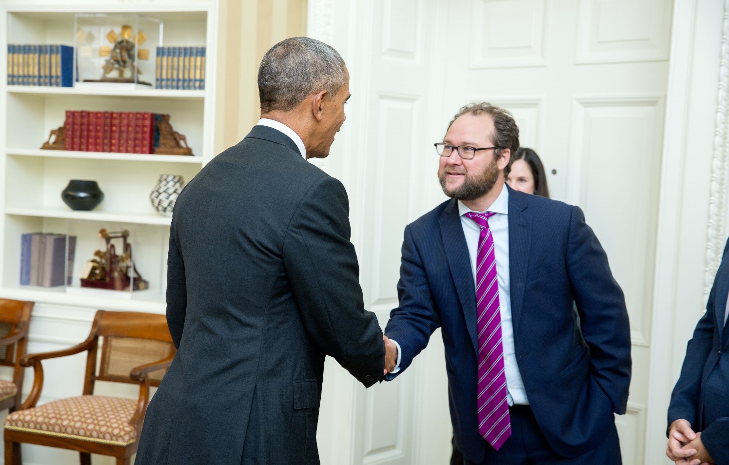 President Obama with Office of Social Innovation Director David Wilkinson.