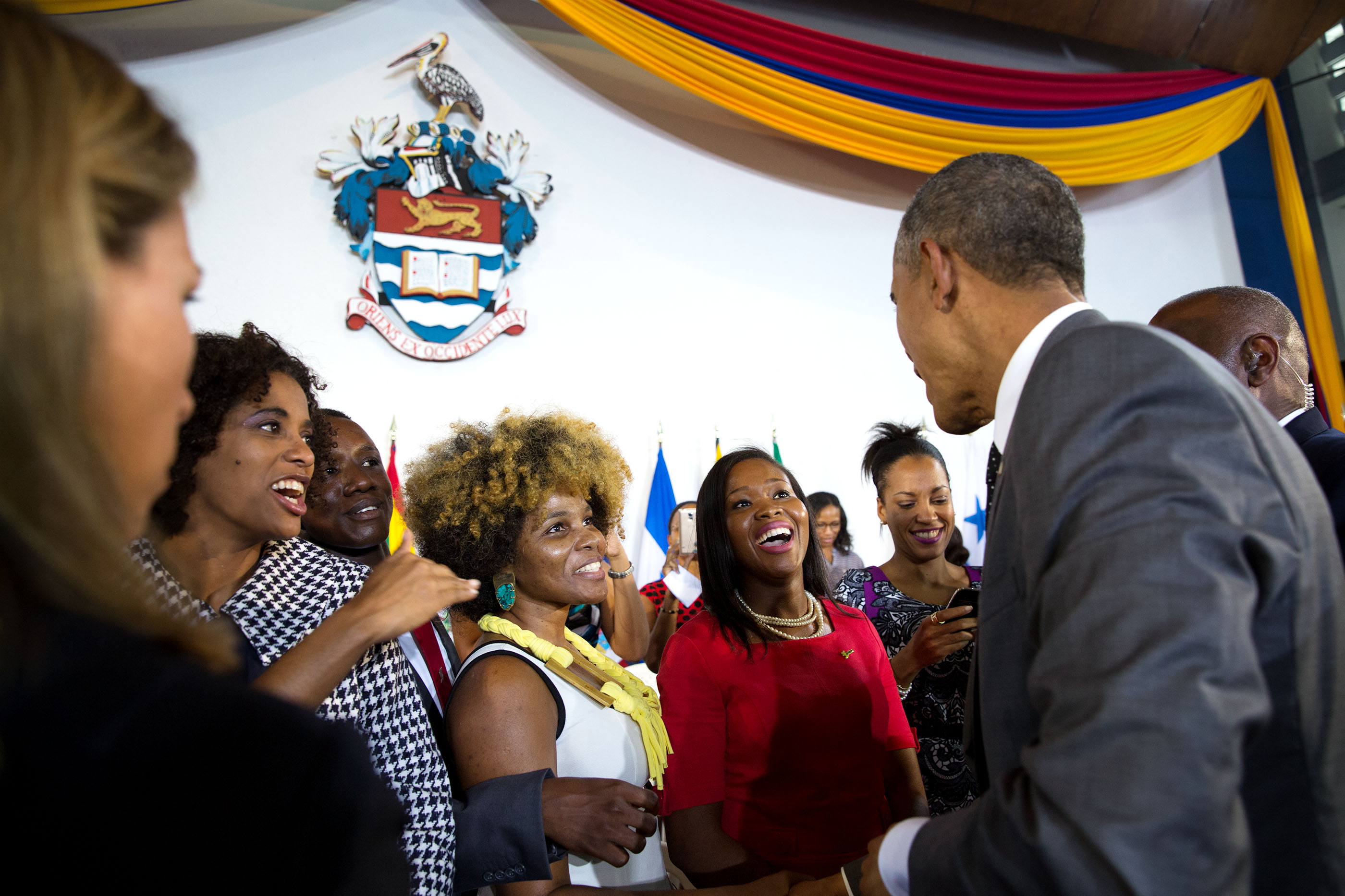 The President greets audience members following the town hall. (Official White House Photo by Pete Souza)