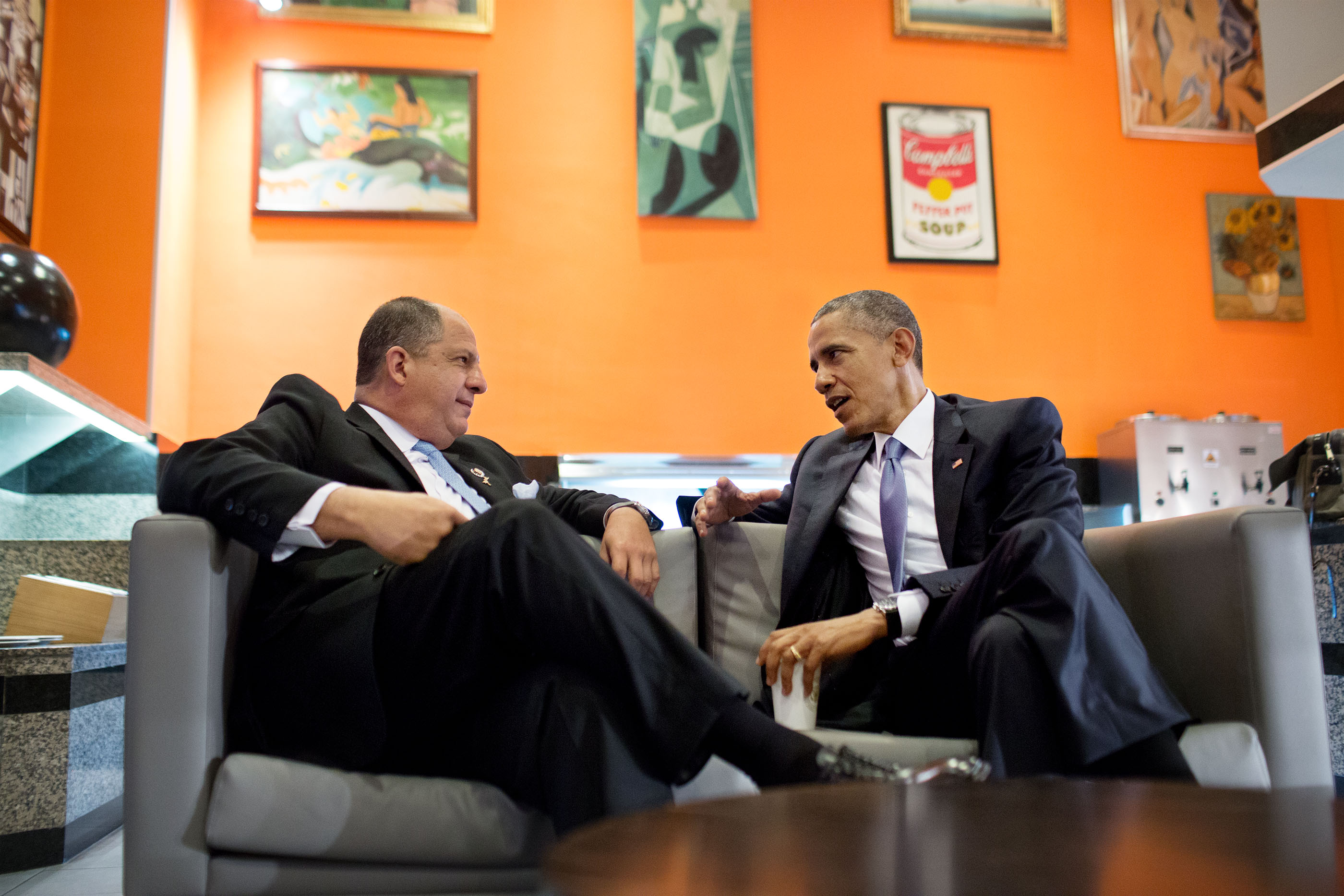 President Obama meets with Luis Guillermo Solís, President of Costa Rica. (Official White House Photo by Pete Souza)