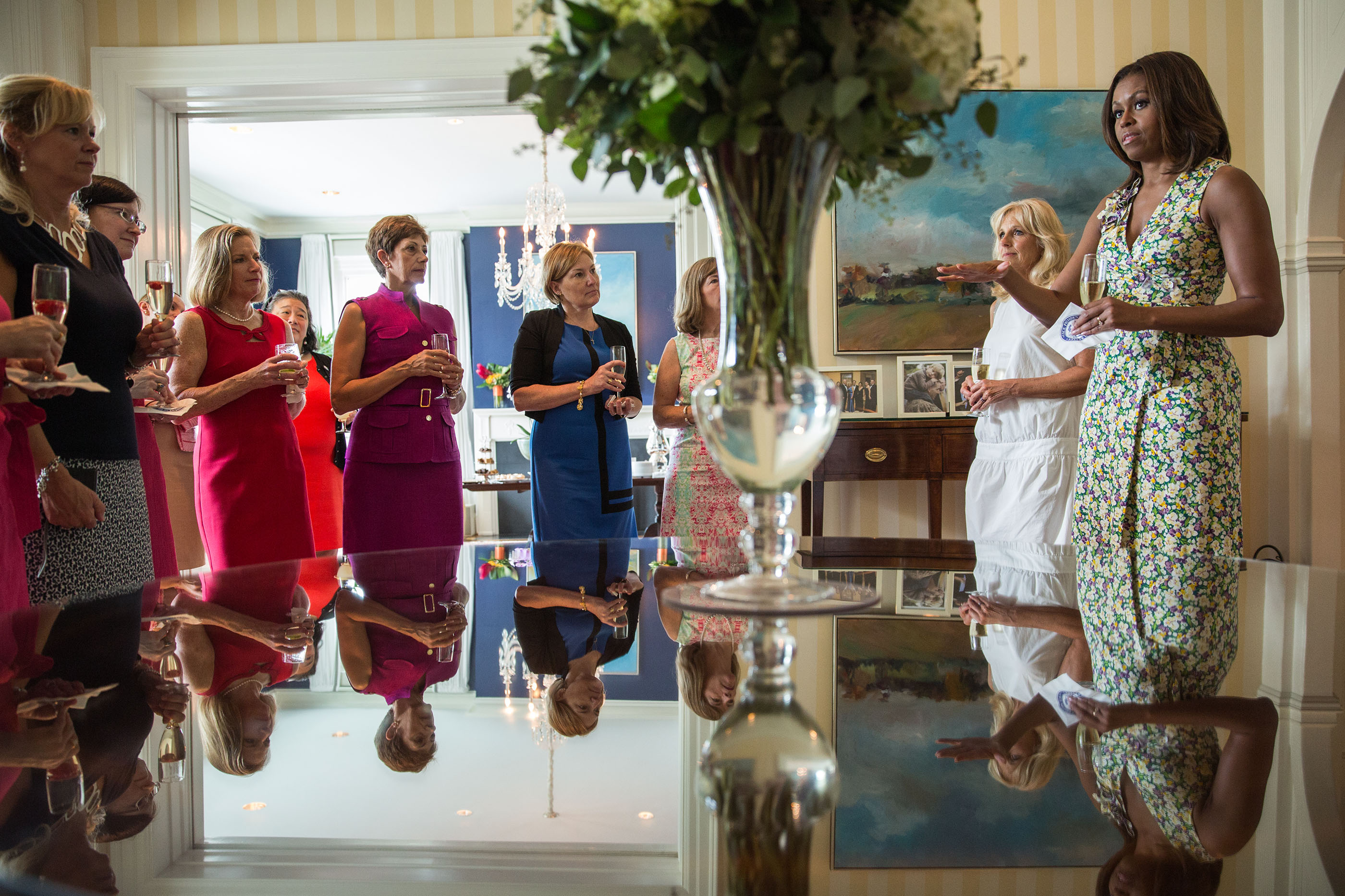 The First Lady and Dr. Biden host tea for the military spouses at the Vice President's Residence at the Naval Observatory in Washington, D.C., June 25, 2014. (Official White House Photo by Chuck Kennedy)