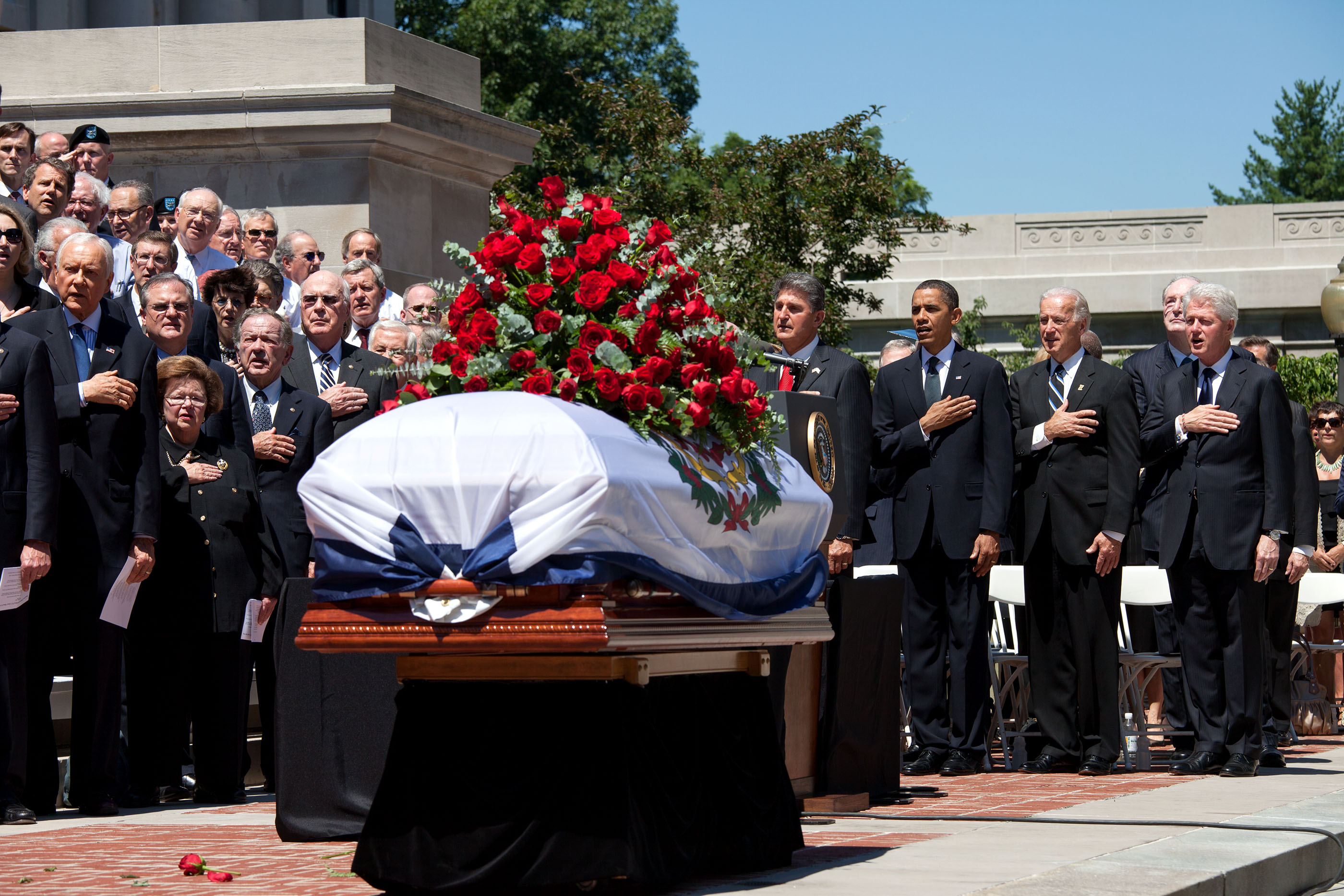 West Virginia, June 28, 2010. Celebrating the life of Sen. Robert C. Byrd, with the Vice President and former President Clinton, at a memorial service in Charleston. (Official White House Photo by Pete Souza)