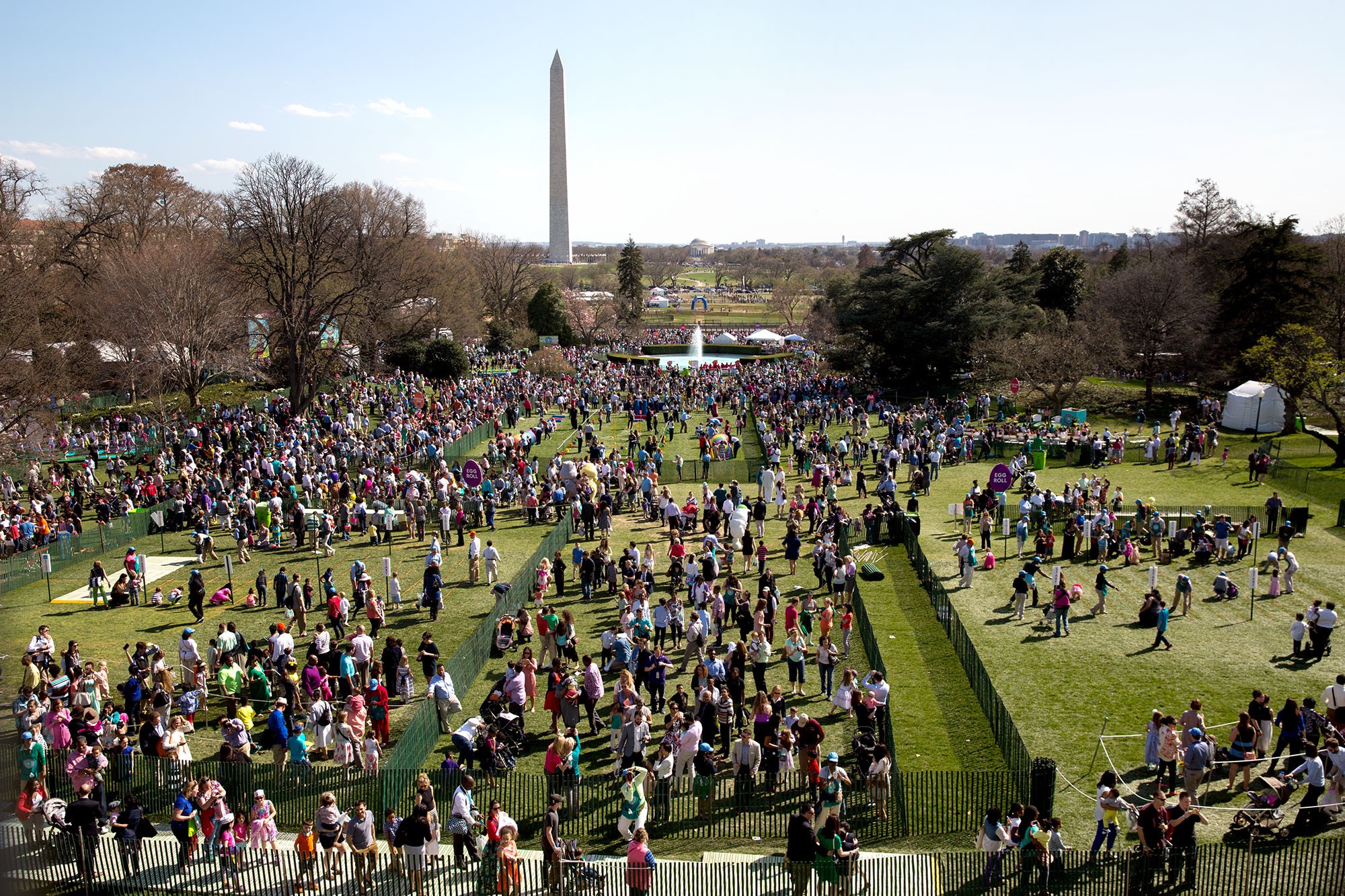 Visitors enjoy the activities of the Easter Egg Roll on the South Grounds. (Official White House Photo by Pete Souza)