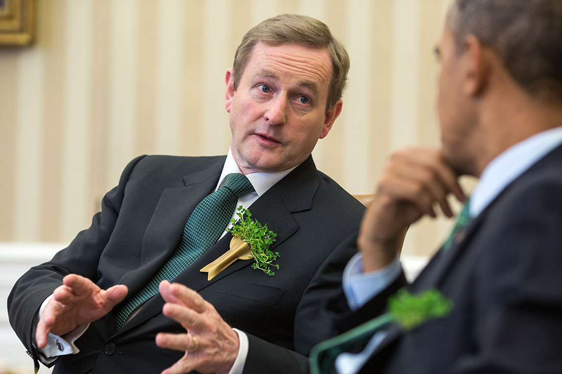 President Barack Obama holds a bilateral meeting with Prime Minister Enda Kenny of Ireland in the Oval Office, March 14, 2014.