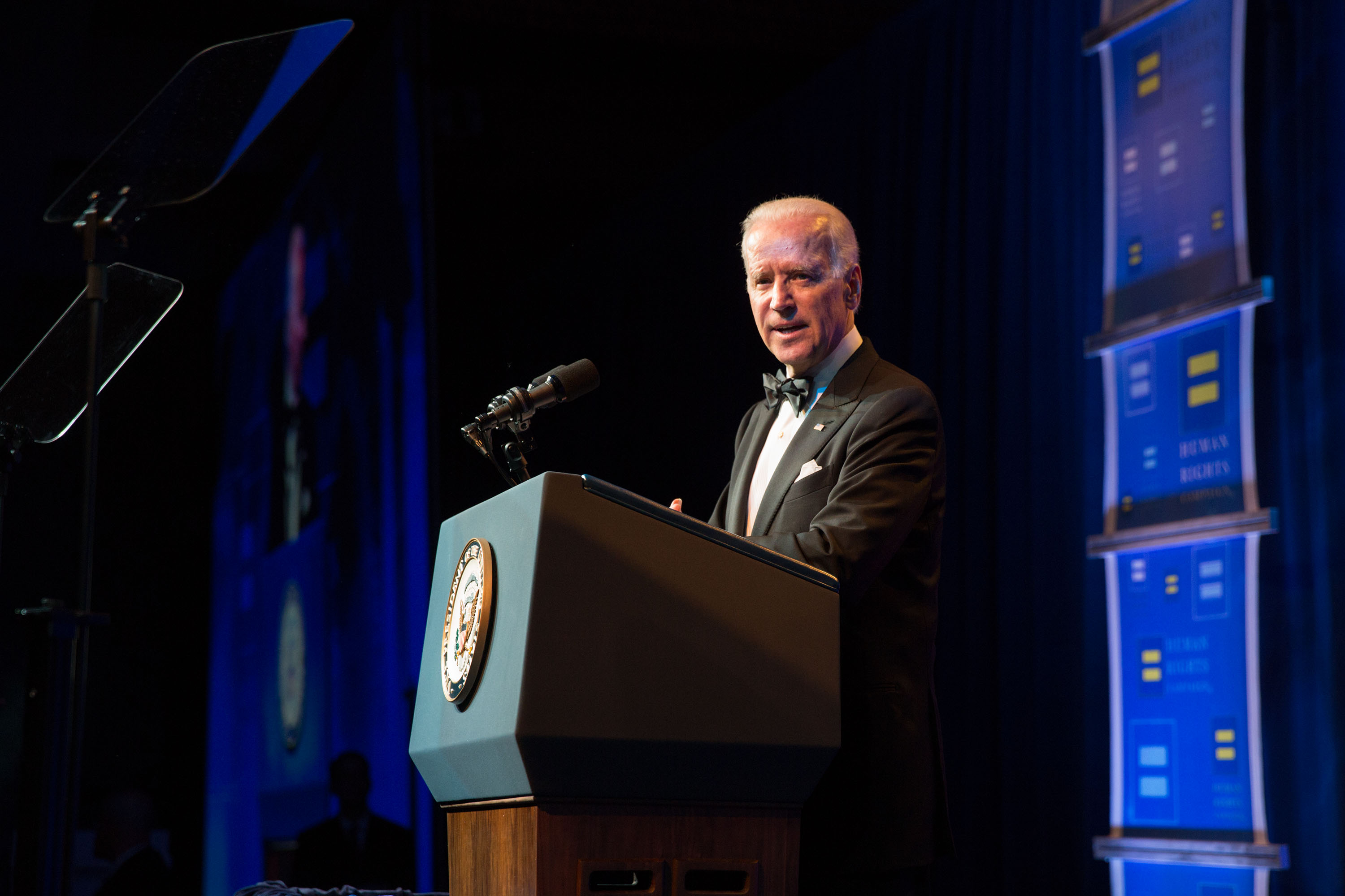 Vice President Joe Biden gives the keynote address at the Human Rights Campaign gala in Los Angeles, Calif., March 22, 2014.