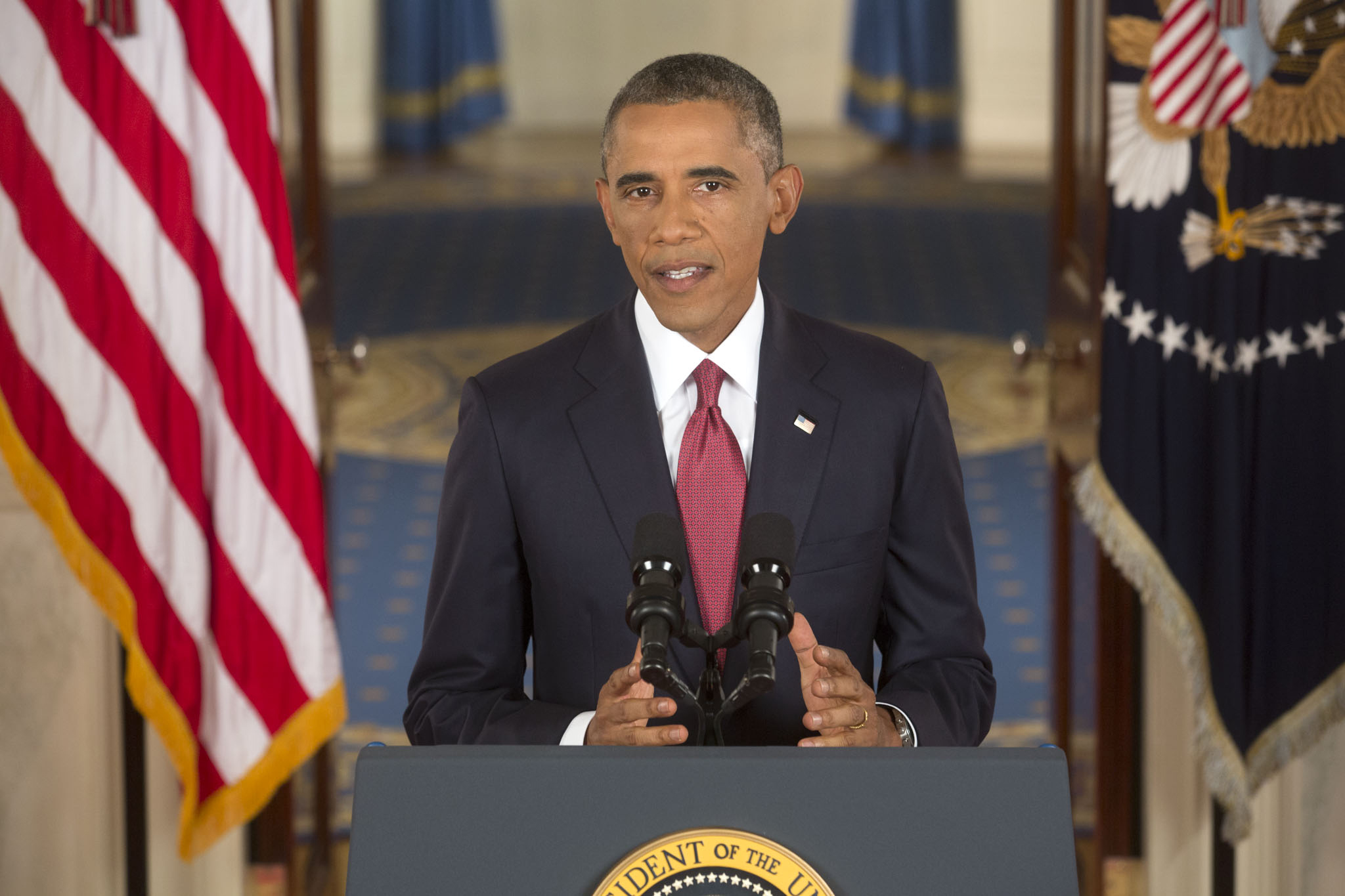 President Obama delivers an address to the nation on the U.S. Counterterrorism strategy to combat ISIL