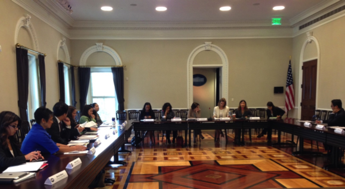 AAPI leaders in health and immigration meet with senior White House and Administration leaders during a community roundtable on September 24, 2014