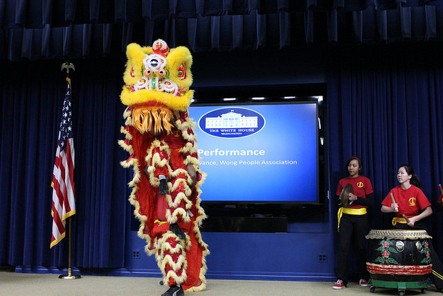 Traditional Chinese Lion Dance, performed by the Wong People Association