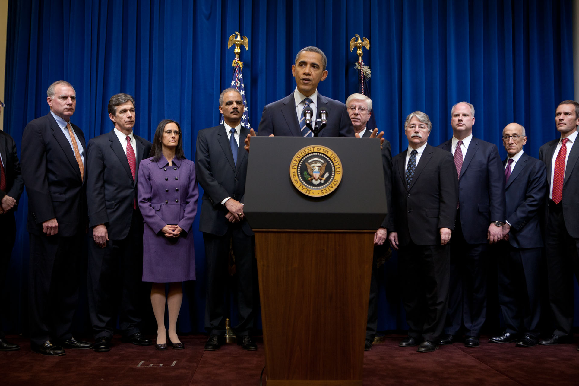 President Barack Obama delivers remark on a landmark housing agreement (February 9, 2012) 