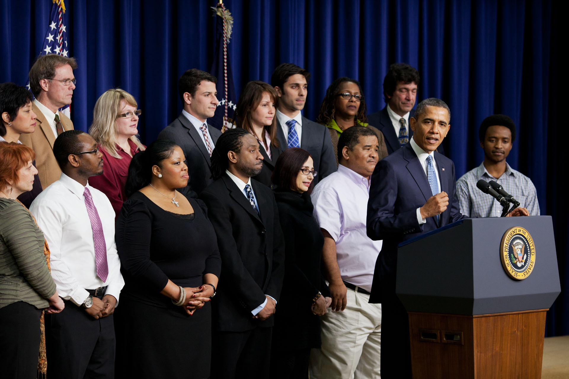 President Barack Obama delivers remarks pushing Congress to extend the payroll tax cut (February 14, 2012)