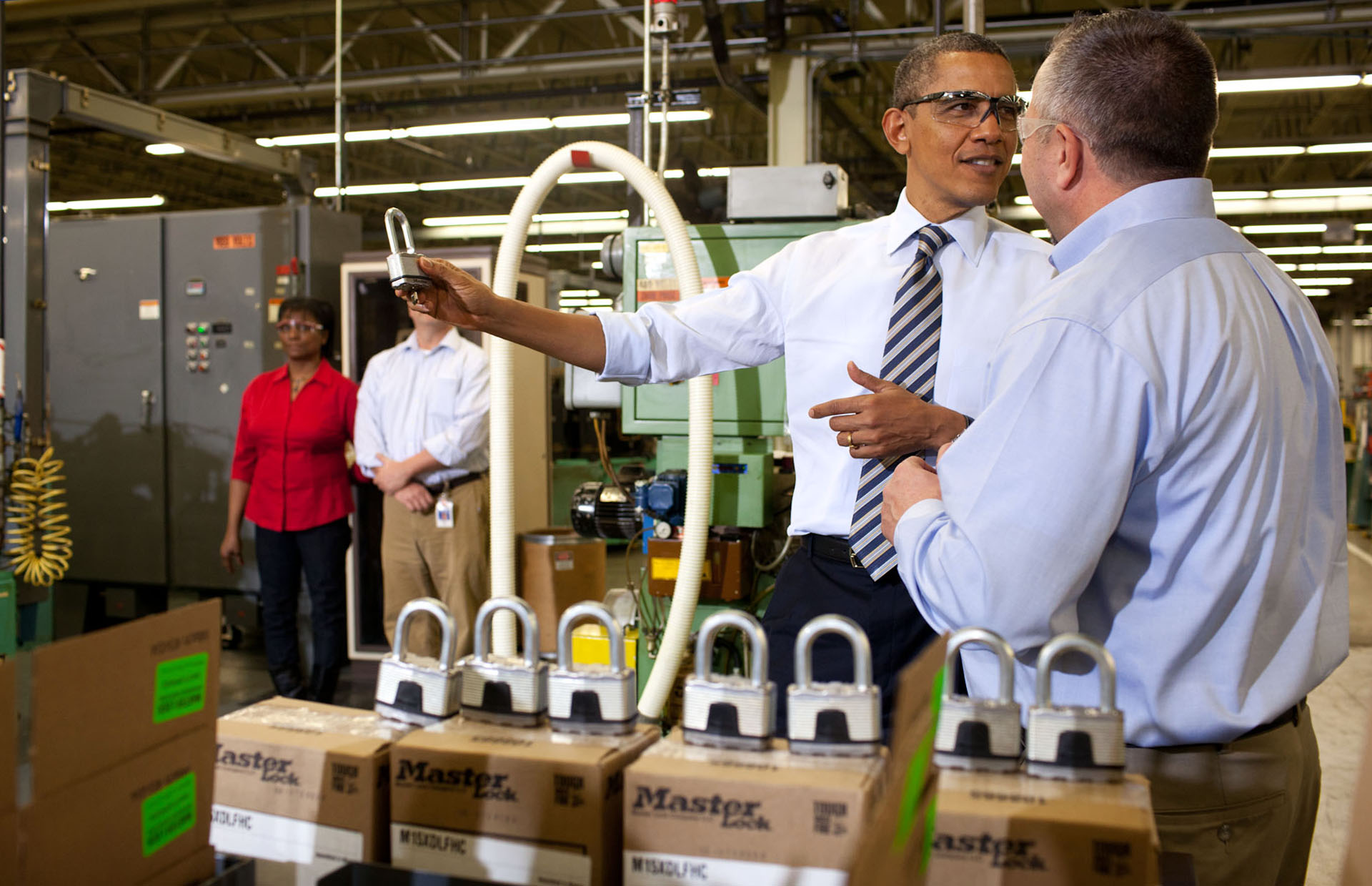 President Barack Obama tours Master Lock Company (February 15, 2012)