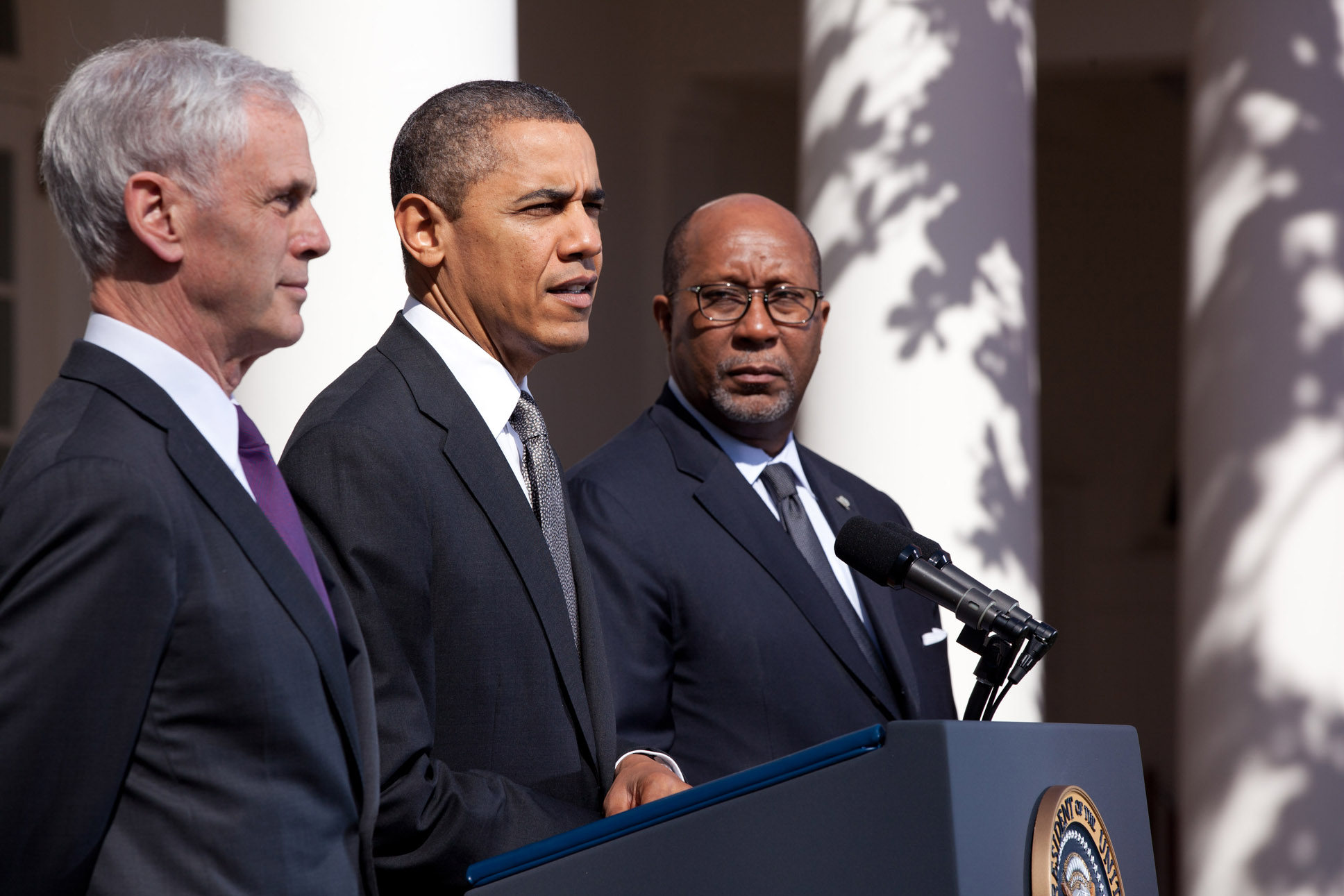 President Barack Obama delivers a statement on exports and trade from the Rose Garden (March 13, 2012)